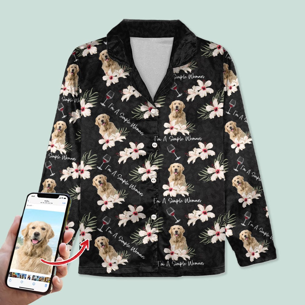 Custom Photo Dog Cat A Simple Woman Pajamas N304 888726 - Image 8