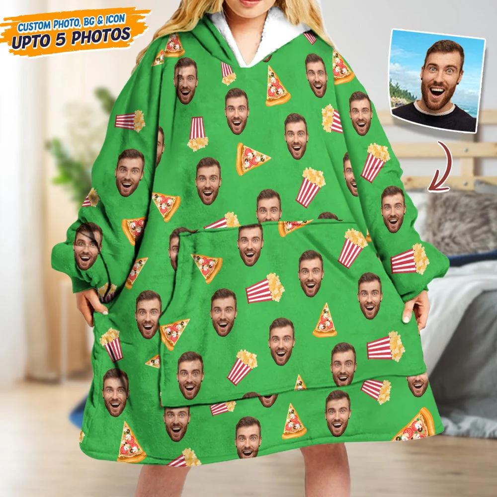 Upload Photo Dog Cat With Accessories Pattern Hoodie Blanket T368 HN590 - Image 6