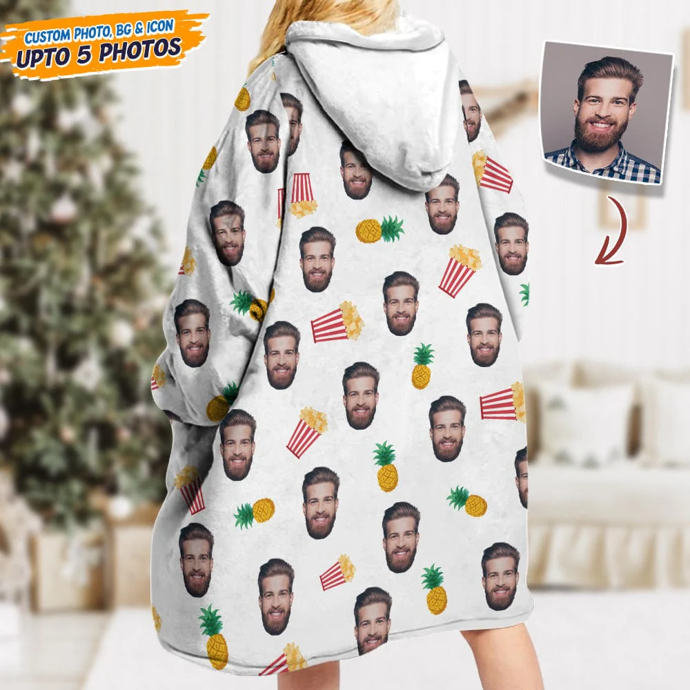 Upload Photo Dog Cat With Accessories Pattern Hoodie Blanket T368 HN590 - Image 8
