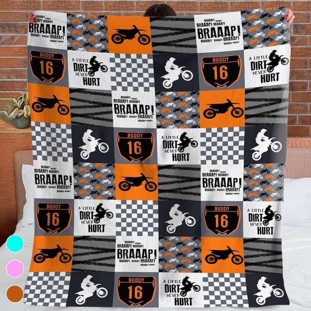 A Little Dirt Never Hurt Motocross, Braaap Blanket T368 HN590