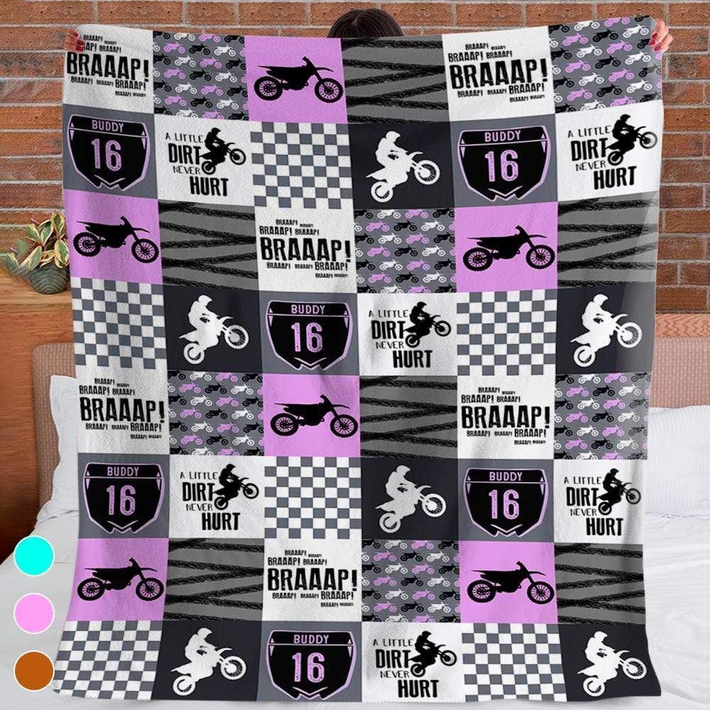 A Little Dirt Never Hurt Motocross, Braaap Blanket T368 HN590 - Image 3