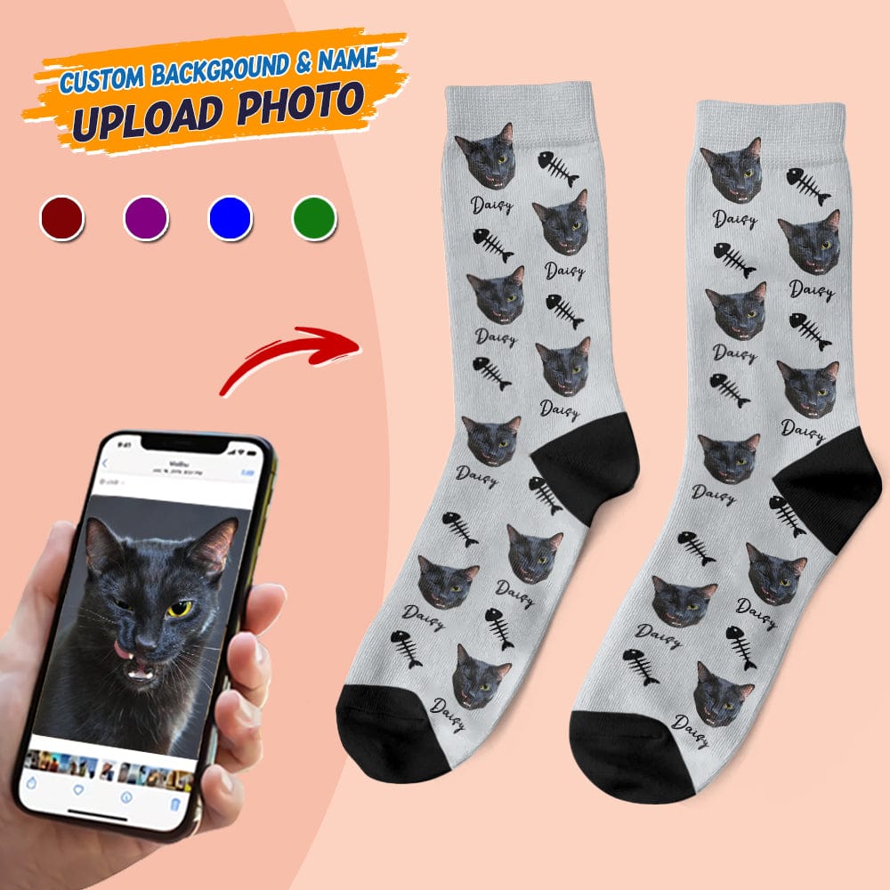 Custom Photo Dog Cat And Icon Pet Socks N304 888733 - Image 6