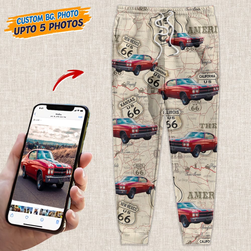 Custom Photo Car Men and Women's Sweatpants N304 888738 - Image 4