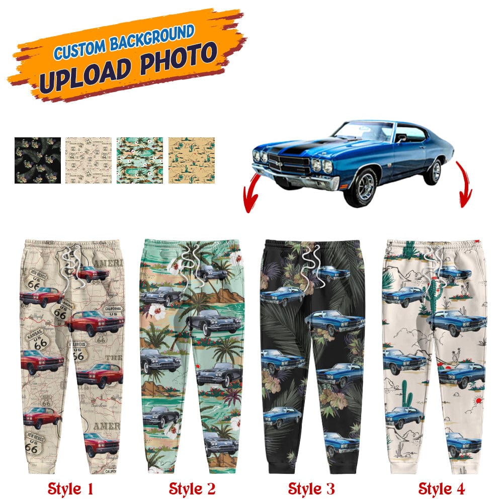 Custom Photo Car Men and Women's Sweatpants N304 888738 - Image 9