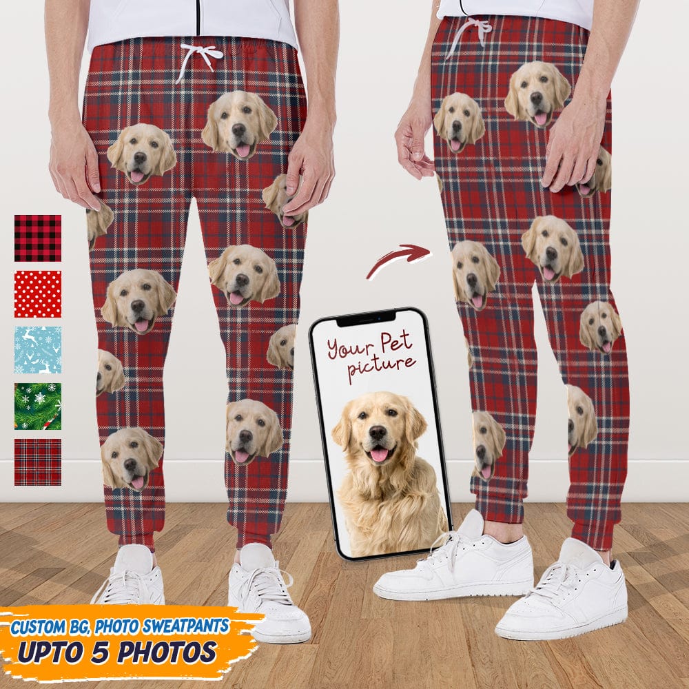 Custom Photo With Christmas Pattern Dog Men and Women's Sweatpants TH10 N304 888742 - Image 4