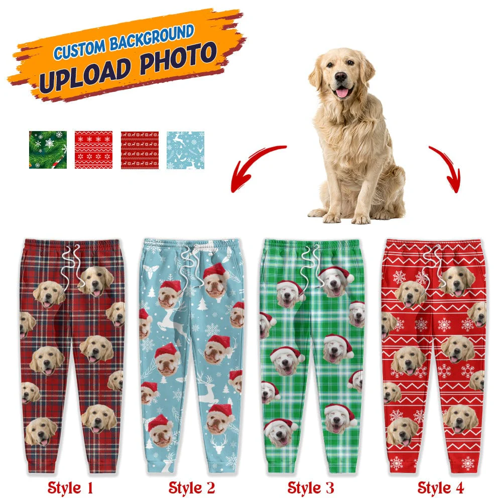 Custom Photo With Christmas Pattern Dog Men and Women's Sweatpants TH10 N304 888742 - Image 7