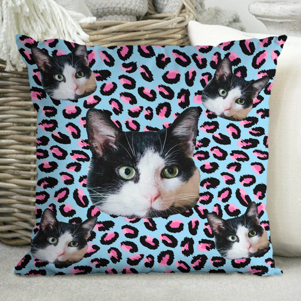 Custom Photo Cat Leopard Pattern For Cat Lover Pillow N304 HN590 - Image 2
