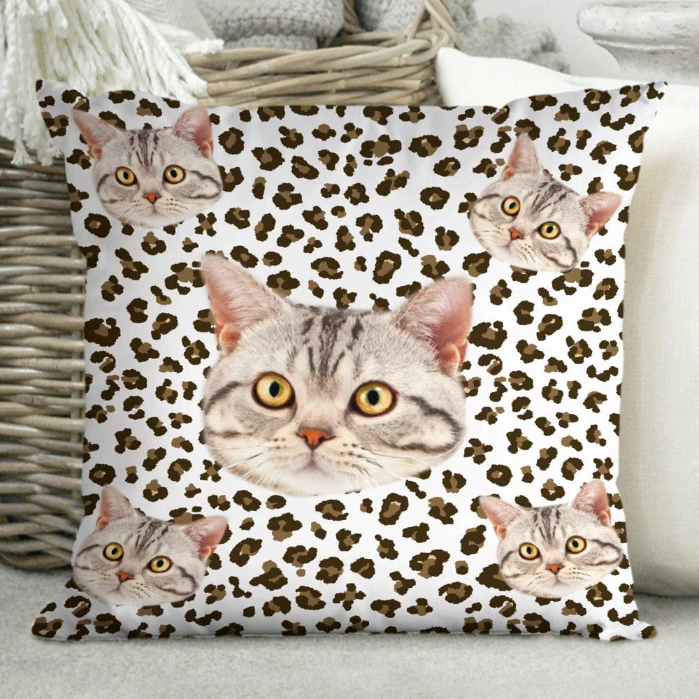 Custom Photo Cat Leopard Pattern For Cat Lover Pillow N304 HN590 - Image 3