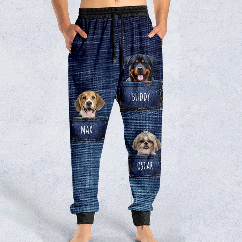Custom Face Dog Cat Photo Pattern Jeans Sweatpants N369 888776 - Image 2