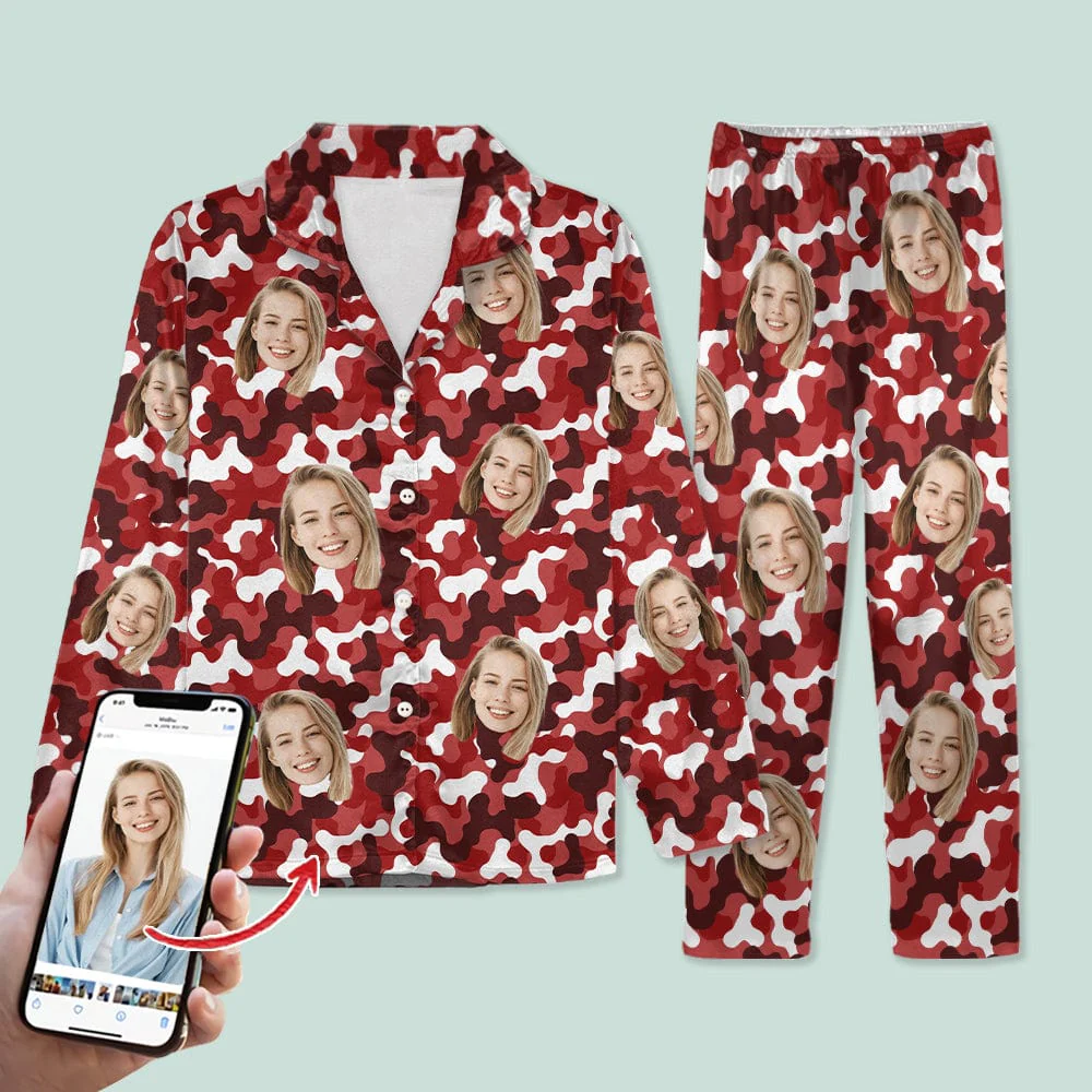 Custom Face Photo Camo Background Pajamas For Christmas Gift N304 888782 - Image 6