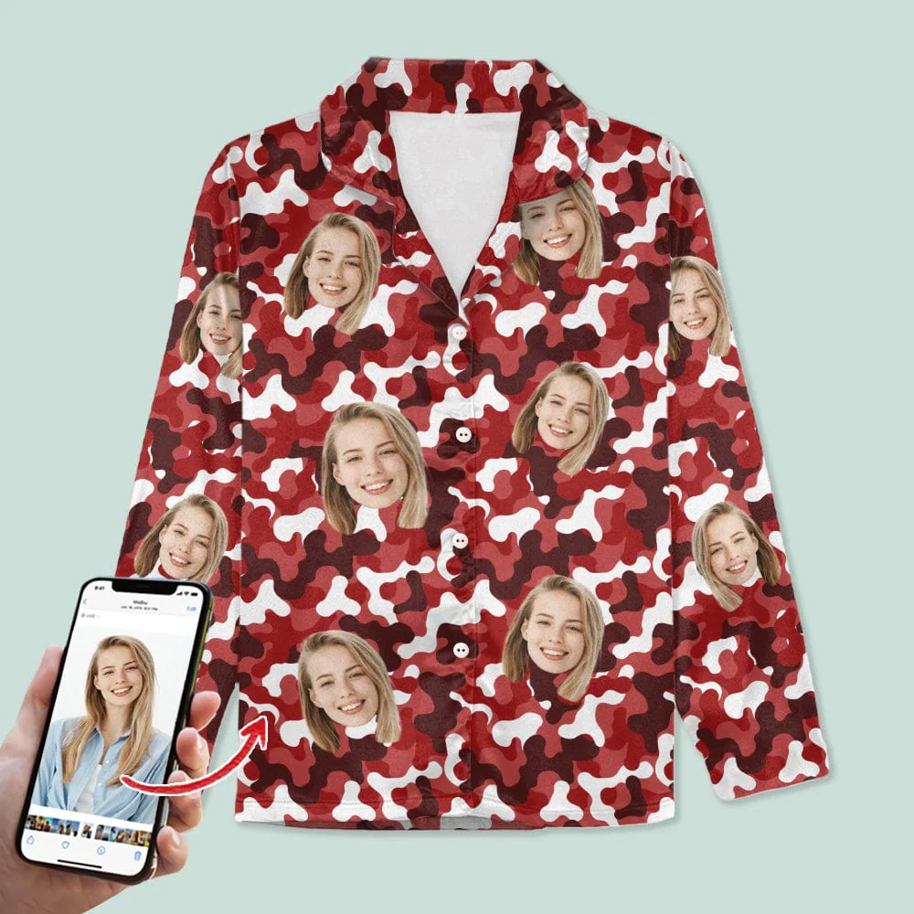 Custom Face Photo Camo Background Pajamas For Christmas Gift N304 888782 - Image 8