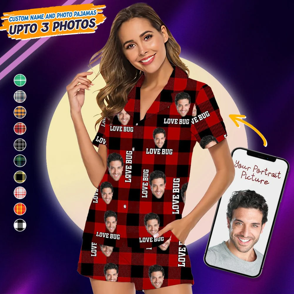 Custom Photo Human Face Short Pajamas K228 888795 - Image 2