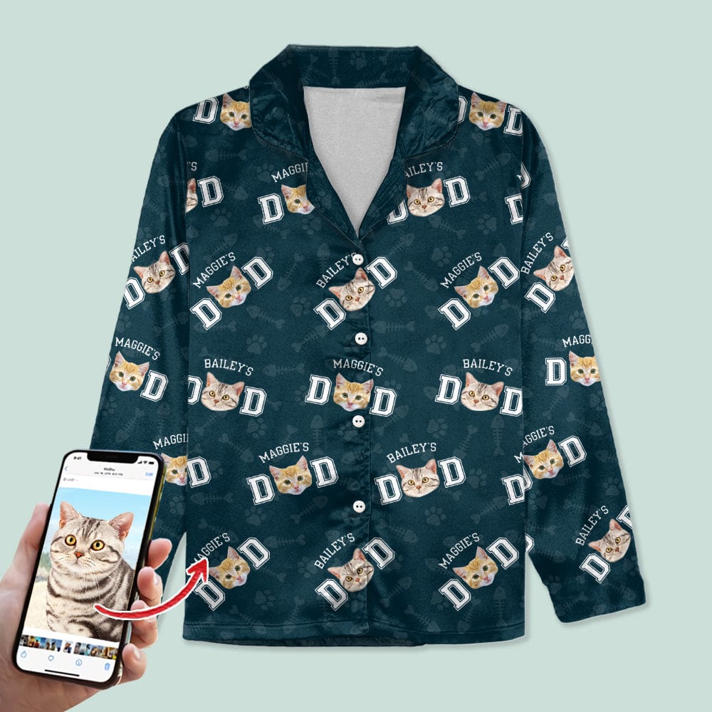 Custom Photo Cat Dad Cat Mom Pajamas N304 888805 - Image 11