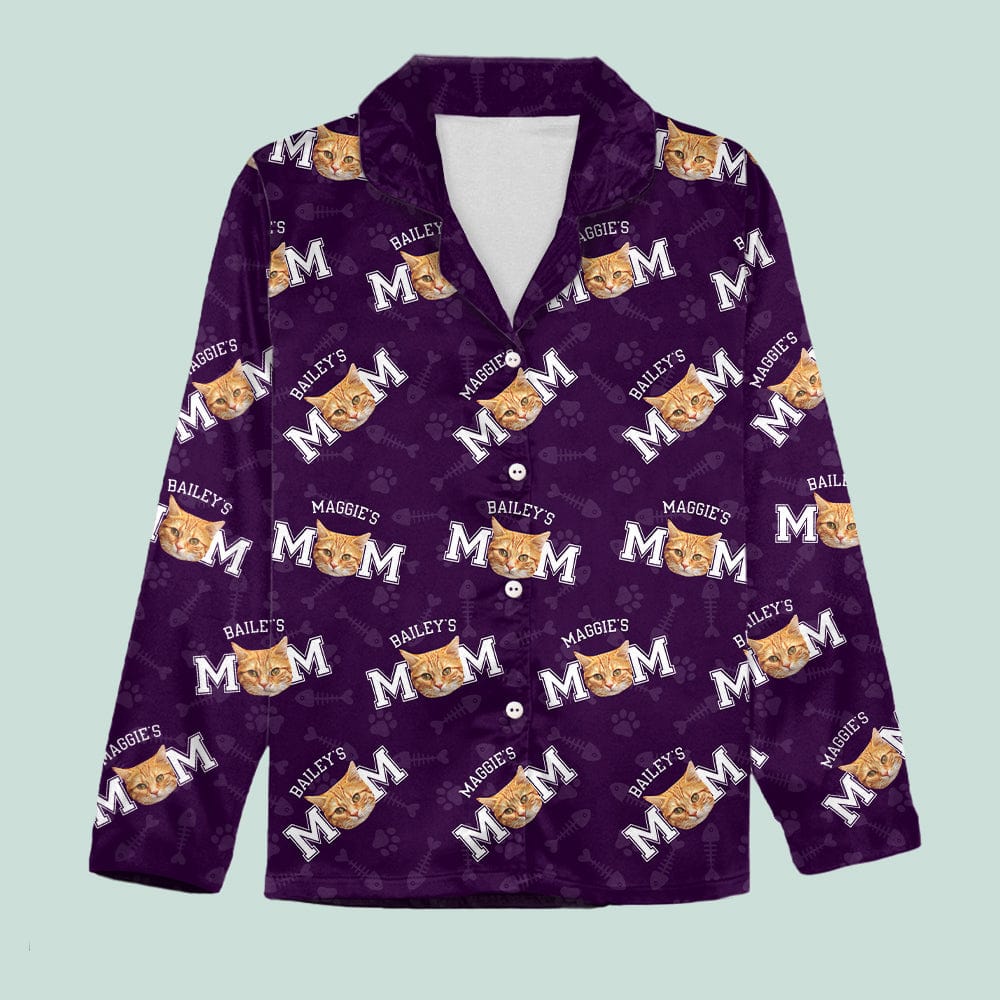 Custom Photo Cat Dad Cat Mom Pajamas N304 888805 - Image 2