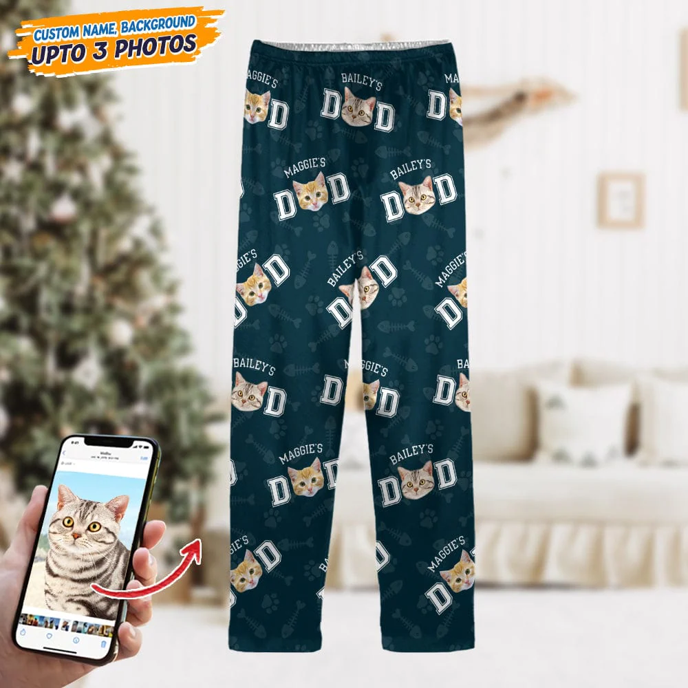 Custom Photo Cat Dad Cat Mom Pajamas N304 888805 - Image 7