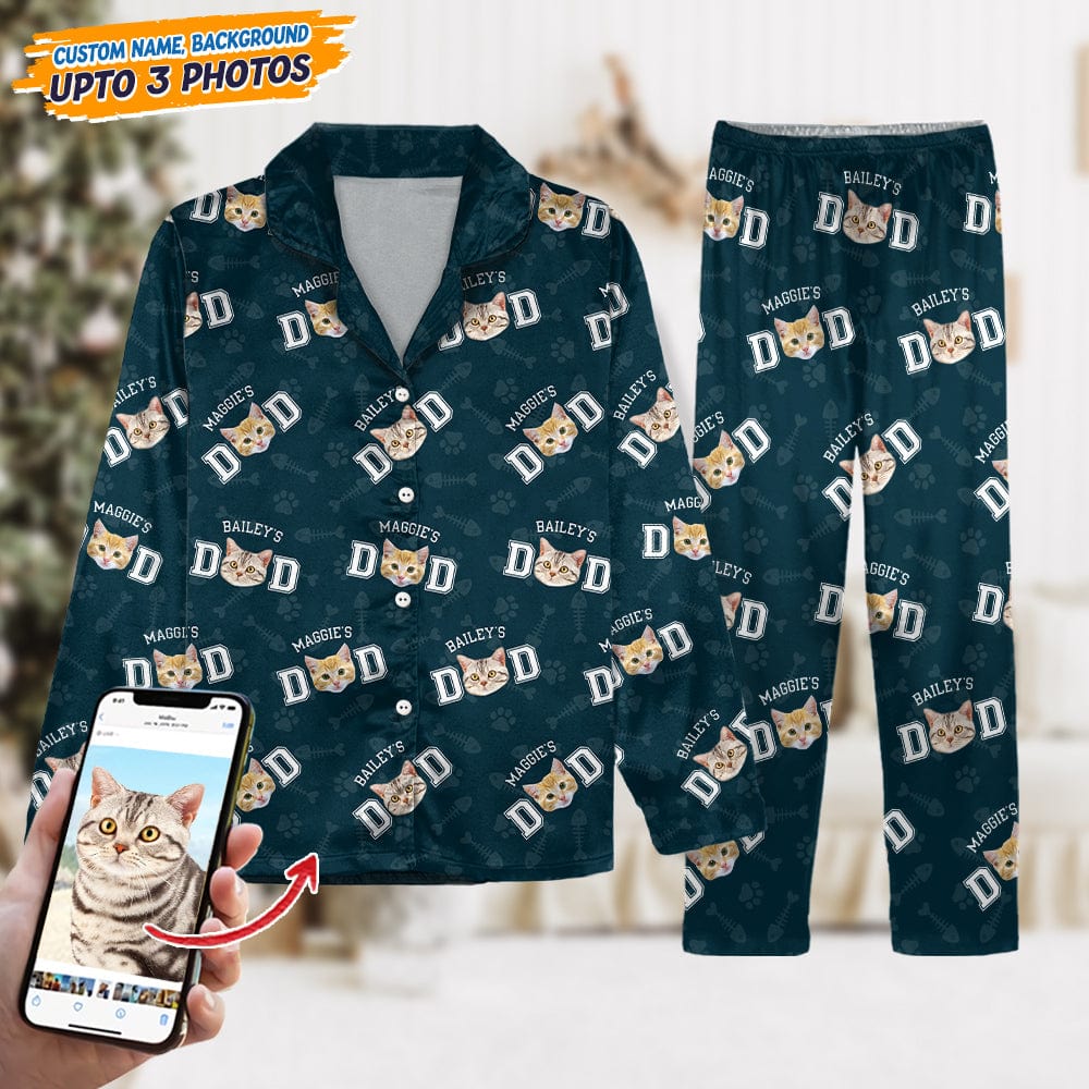 Custom Photo Cat Dad Cat Mom Pajamas N304 888805 - Image 8