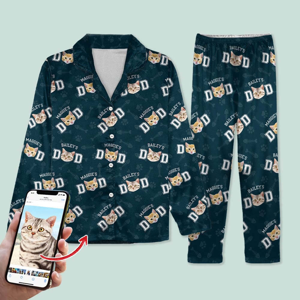 Custom Photo Cat Dad Cat Mom Pajamas N304 888805 - Image 9