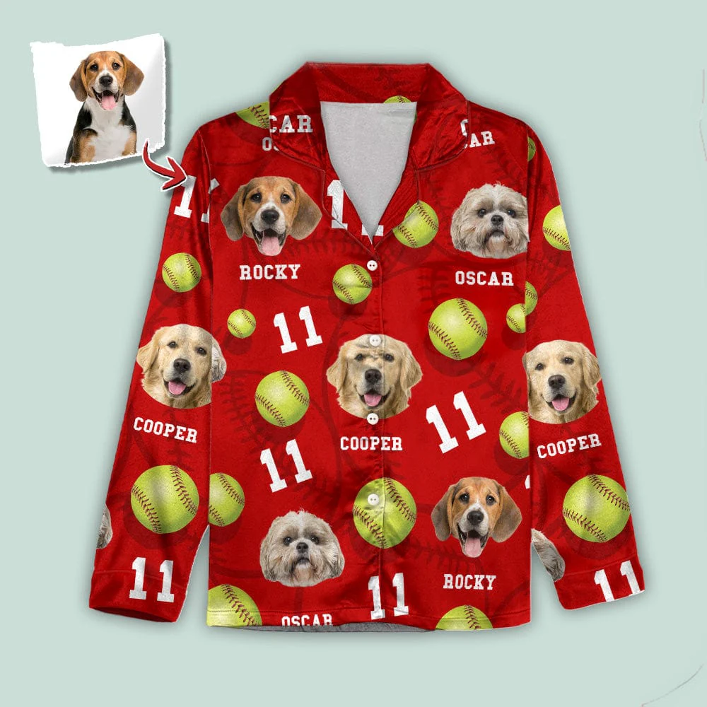 Custom Dog Cat Photo Softball For Pet Lover Pajamas T286 888809 - Image 7