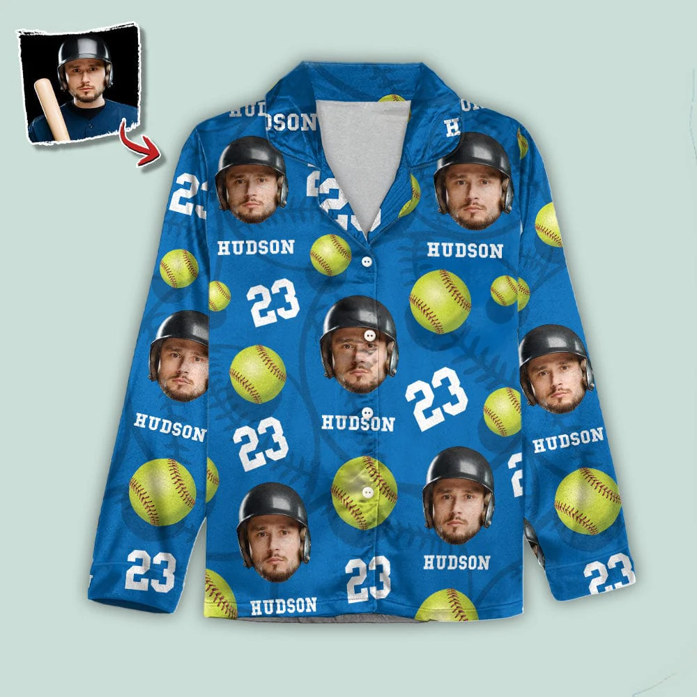 Custom Face Photo With Softball Pajamas Christmas T286 888811 - Image 12