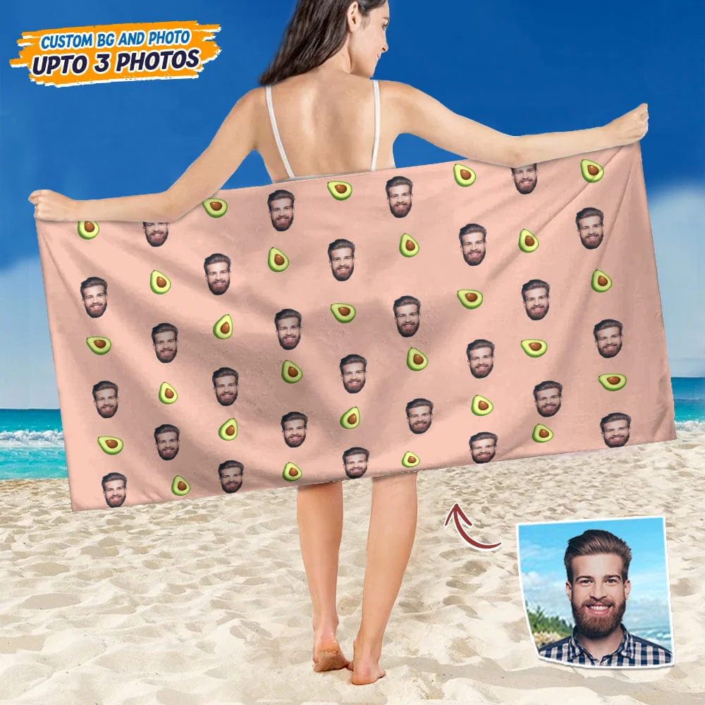 Custom Human Face Photo With Icon Decoration Beach Towel TA29 888848 - Image 8