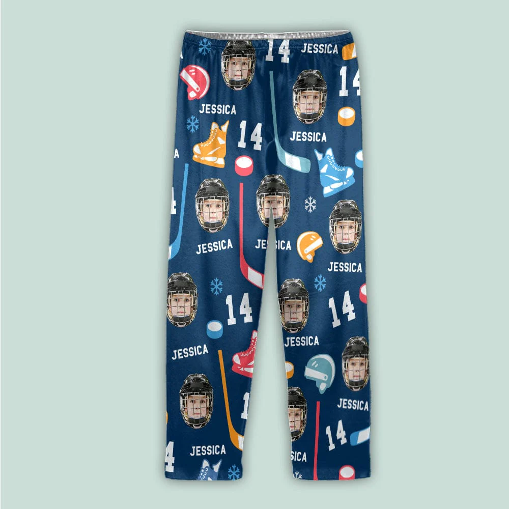 Custom Face Photo With Hockey Sport Pajamas T286 888859 - Image 2
