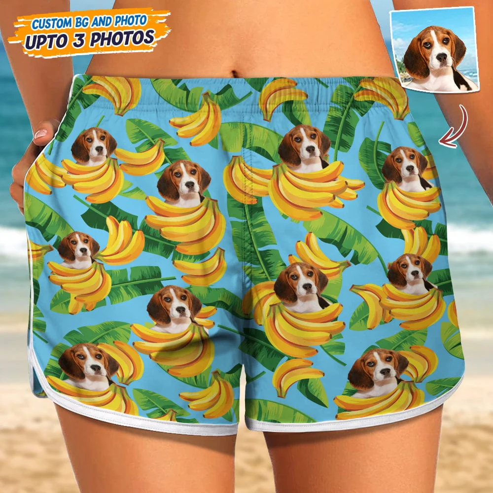 Upload Dog Photo With Pattern Women's Beach Short TA29 888862 - Image 3