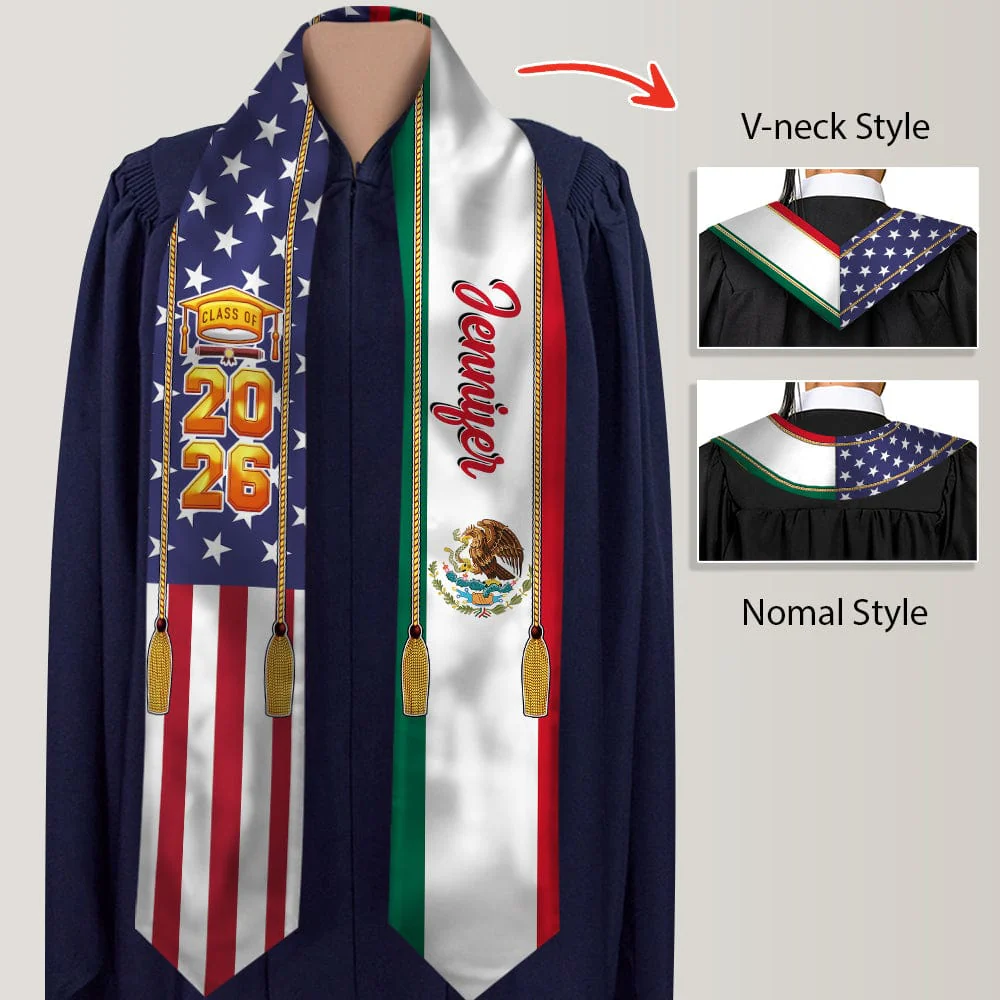 Country Flag Class of 2026 Stoles Sash, Graduation Gift, Senior Gift K228 CH07 888875 - Image 15