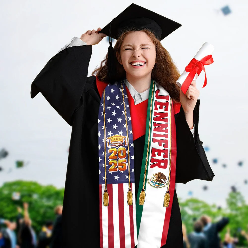 Country Flag Class of 2026 Stoles Sash, Graduation Gift, Senior Gift K228 CH07 888875 - Image 5