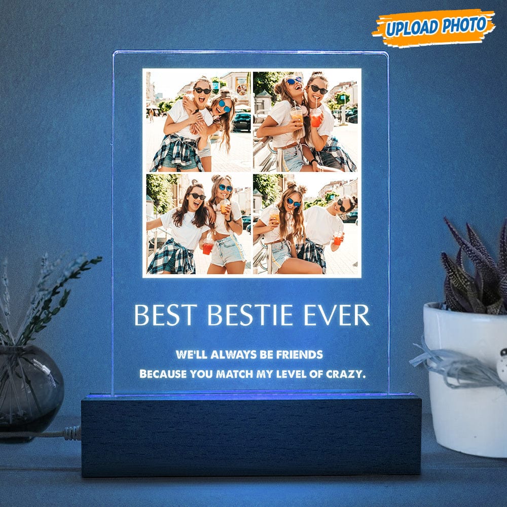 Custom Photo Bestie Acrylic Plaque With LED Night Light K228 HN590