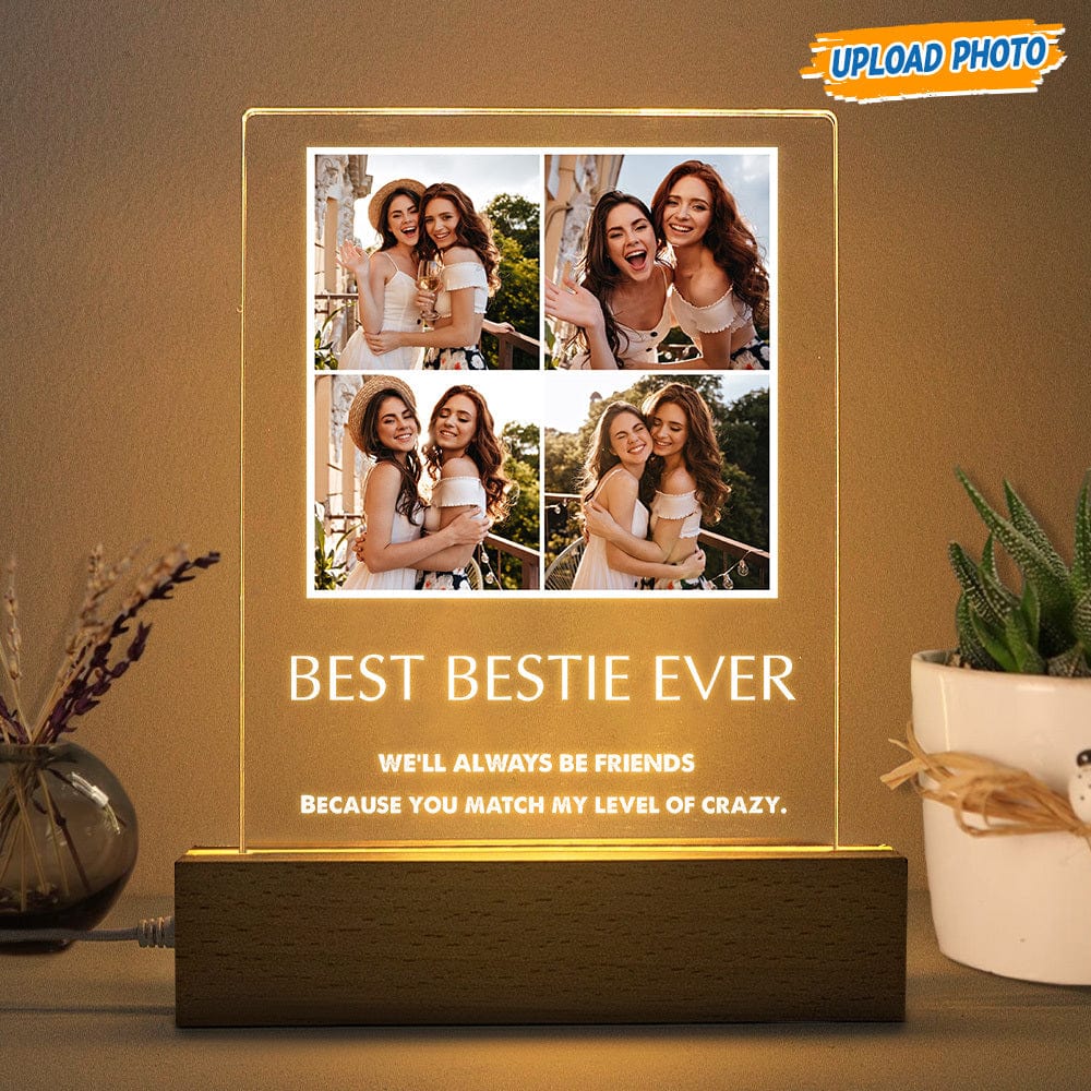 Custom Photo Bestie Acrylic Plaque With LED Night Light K228 HN590 - Image 3