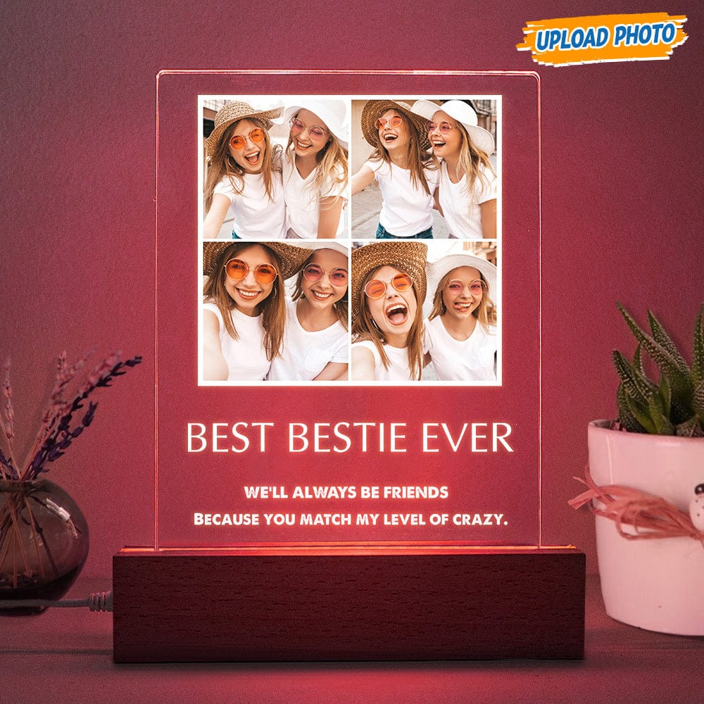 Custom Photo Bestie Acrylic Plaque With LED Night Light K228 HN590 - Image 4