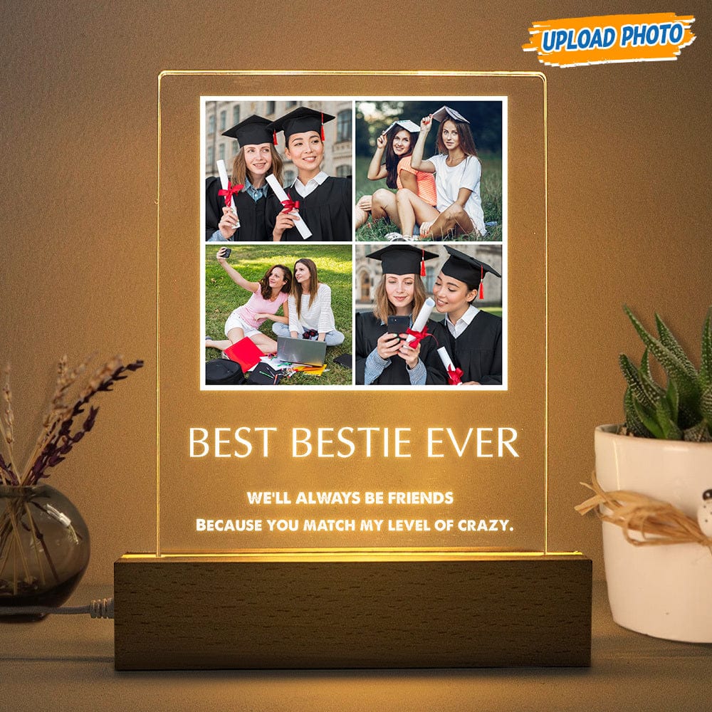 Custom Photo Bestie Ever Graduation Acrylic Plaque With LED Night Light K228 HN590