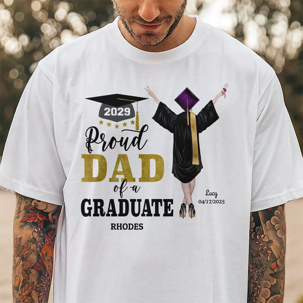 Proud Dad Proud Mom of a Graduate Graduation Shirt 888887 - Image 4