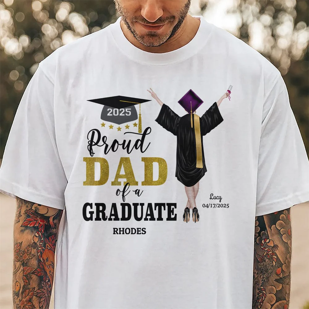 Proud Dad Proud Mom of a Graduate Graduation Shirt 888887 - Image 6