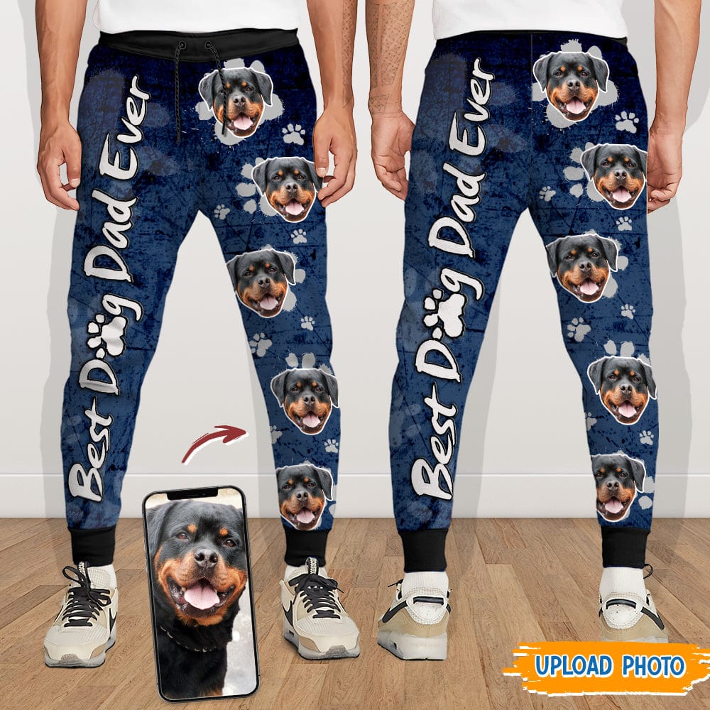 Custom Photo Best Dog Dad Mom Ever Dog Sweatpants N369 HN590 - Image 3