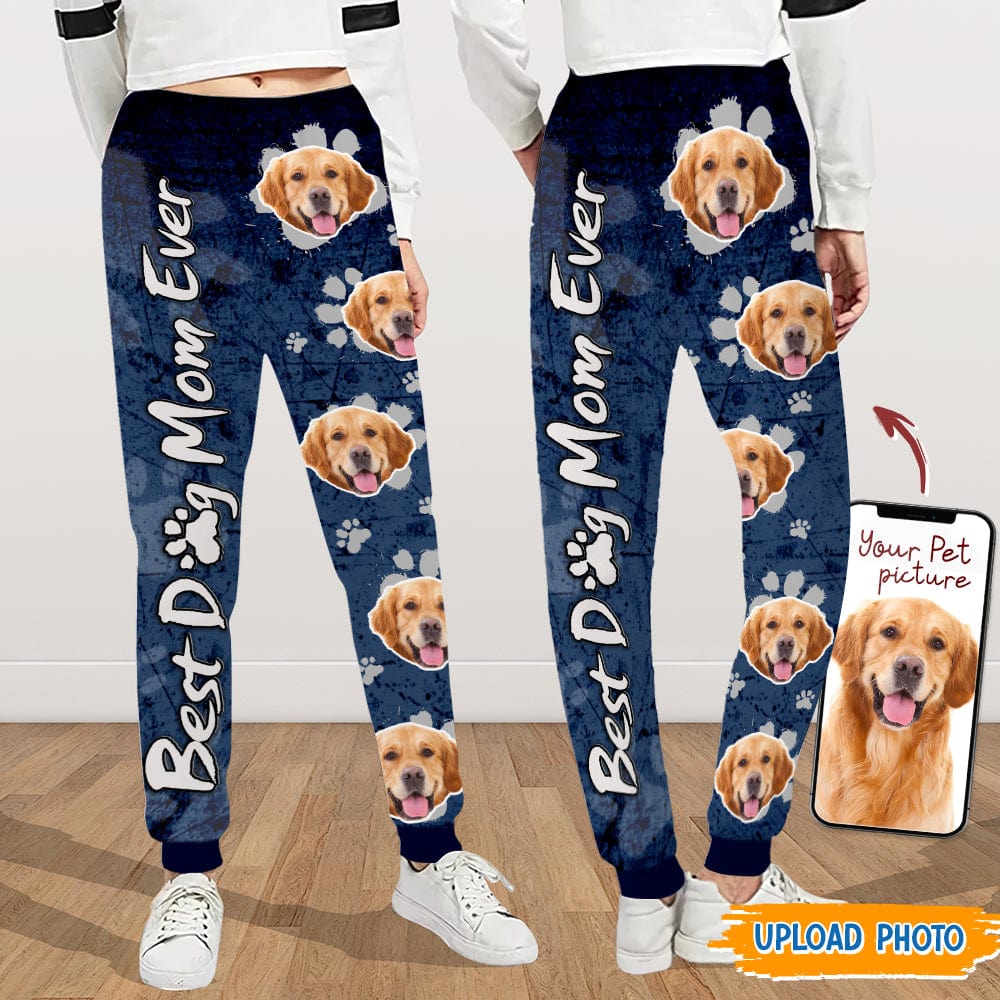 Custom Photo Best Dog Dad Mom Ever Dog Sweatpants N369 HN590 - Image 4