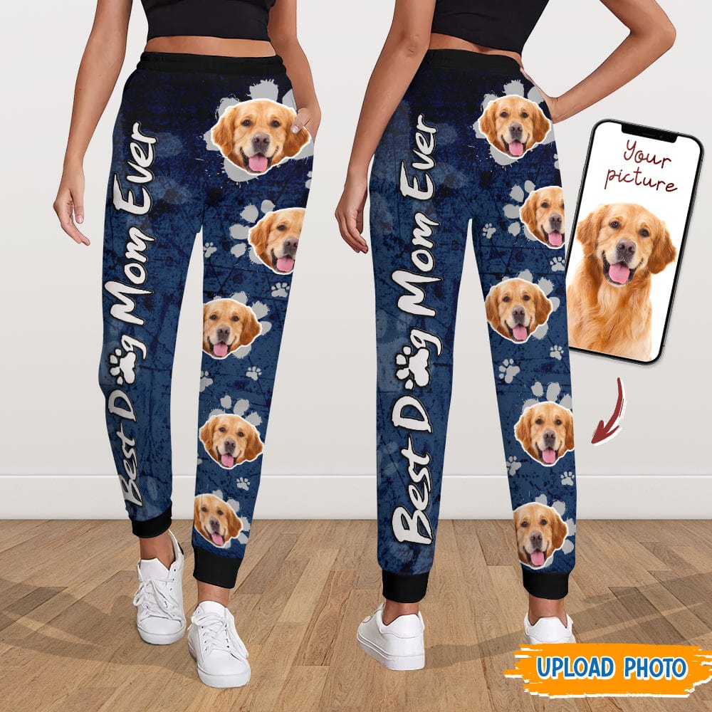 Custom Photo Best Dog Dad Mom Ever Dog Sweatpants N369 HN590 - Image 5