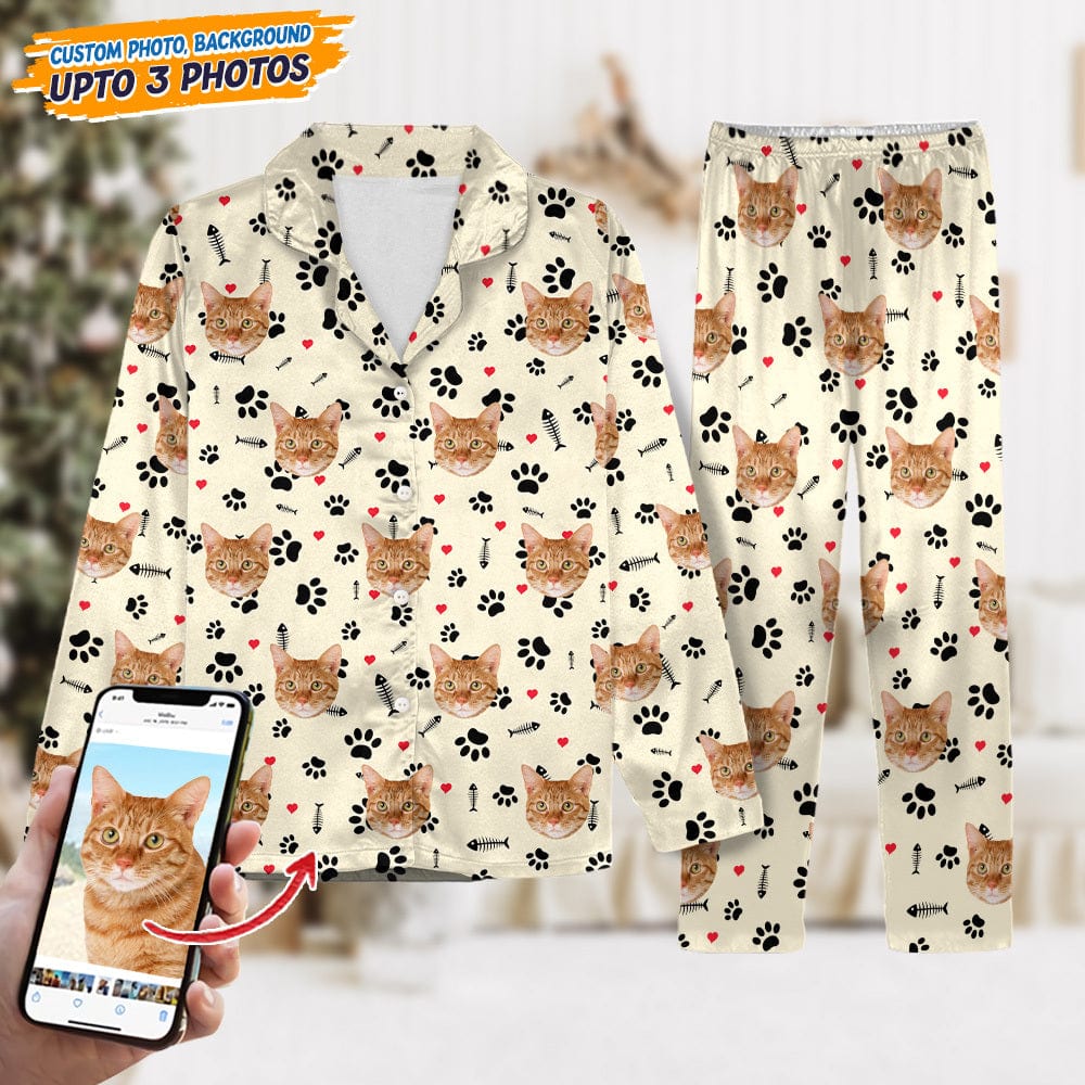 Custom Cat Photo With Icon Decoration Pajamas N304 888912 - Image 2