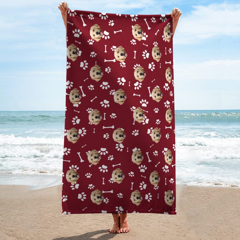 Custom Dog Photo With Icon Decoration Beach Towel TA29 888914 - Image 3