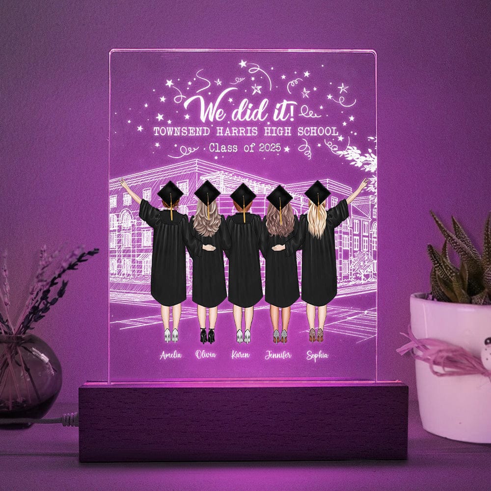 Best Friend Graduation Gift - We did it! Acrylic Plaque With LED Night Light N304 HN590 - Image 6