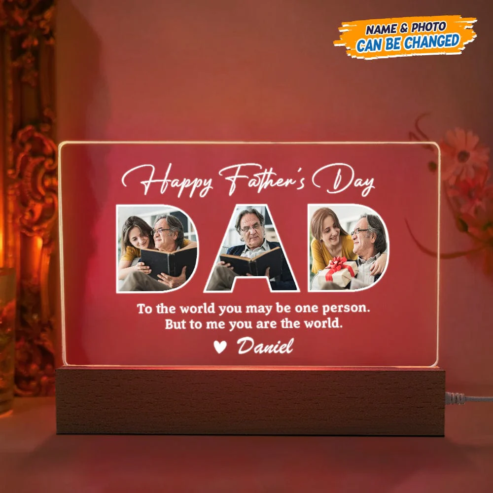 Custom Shape Father's Day Acrylic Plaque LED Night Light TA29 888957 - Image 3