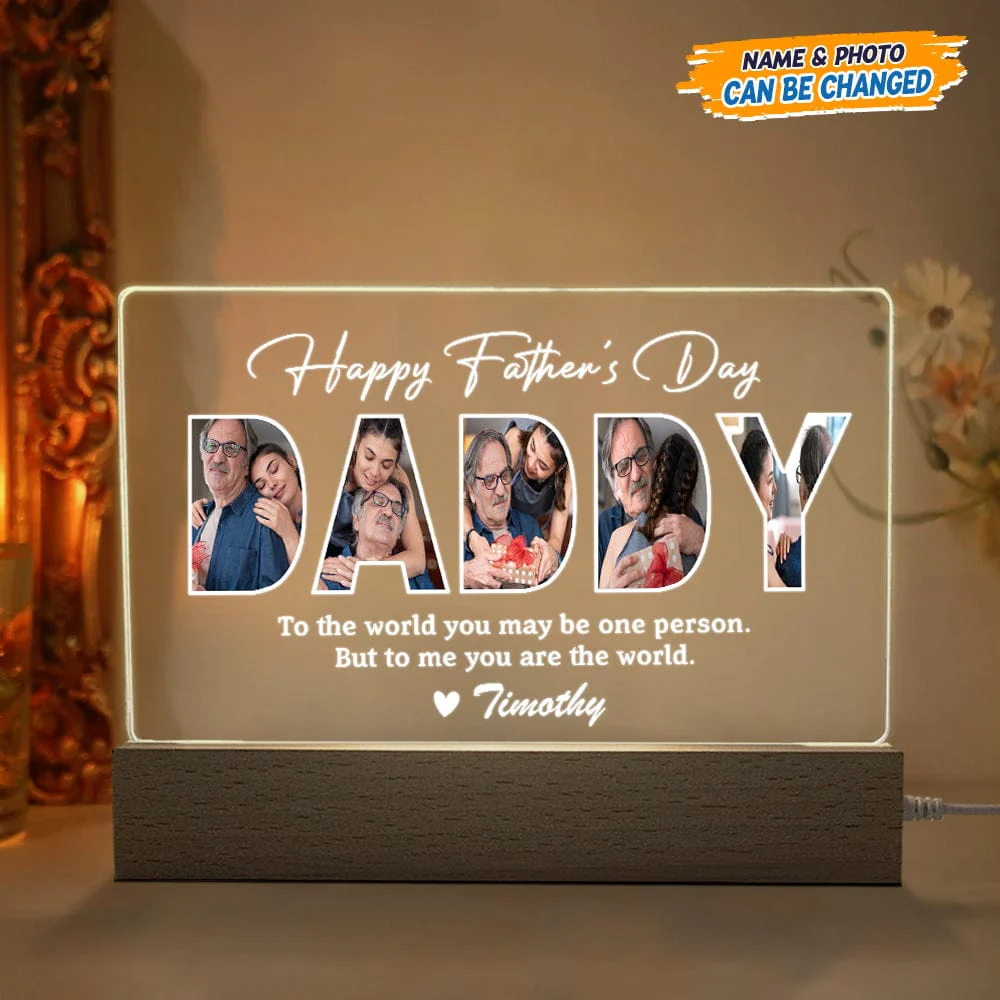 Custom Shape Father's Day Acrylic Plaque LED Night Light TA29 888957 - Image 4