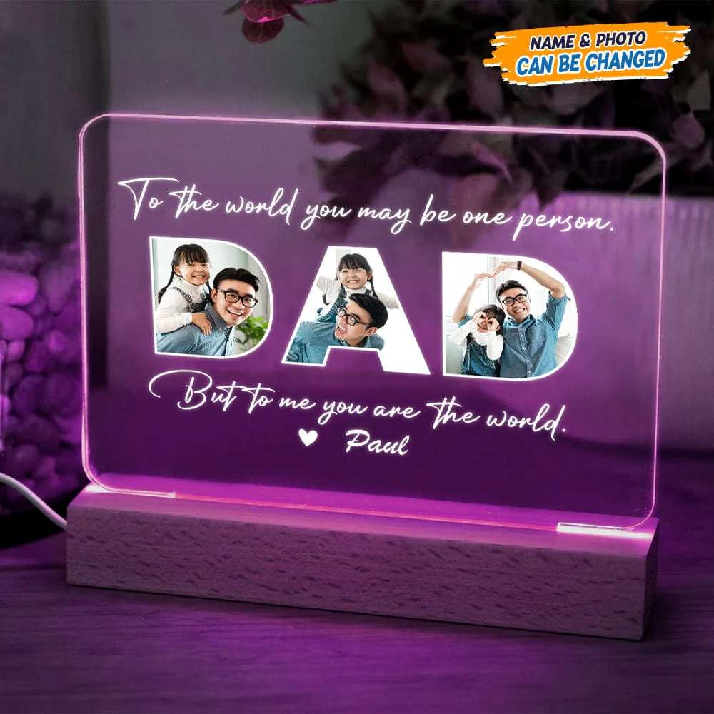You Are The World Custom Shape Acrylic Plaque LED Night Light TA29 888959 - Image 2