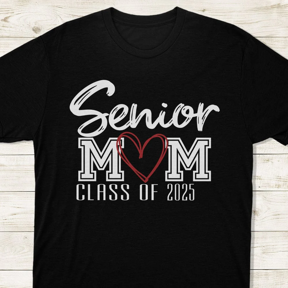 Senior Mom Class Of 2025 Graduation Dark Shirt NHS87 890613 - Image 3