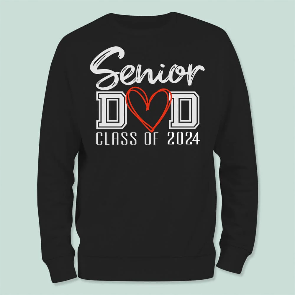 Senior Dad Class Of 2024 Graduation Dark Shirt NHS87 HN590 - Image 3