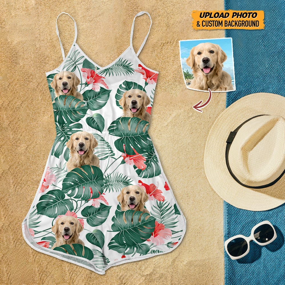 Custom Dog Photo Sleeveless Romper N304 888982