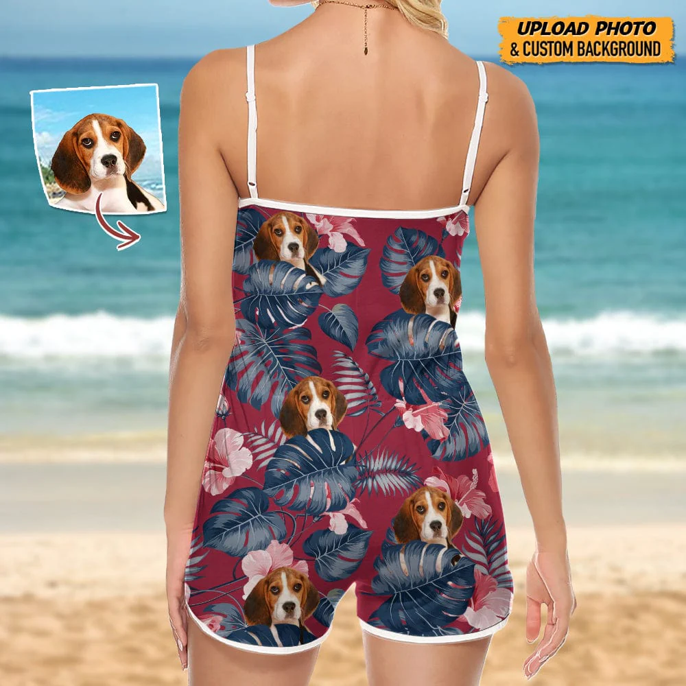 Custom Dog Photo Sleeveless Romper N304 888982 - Image 3