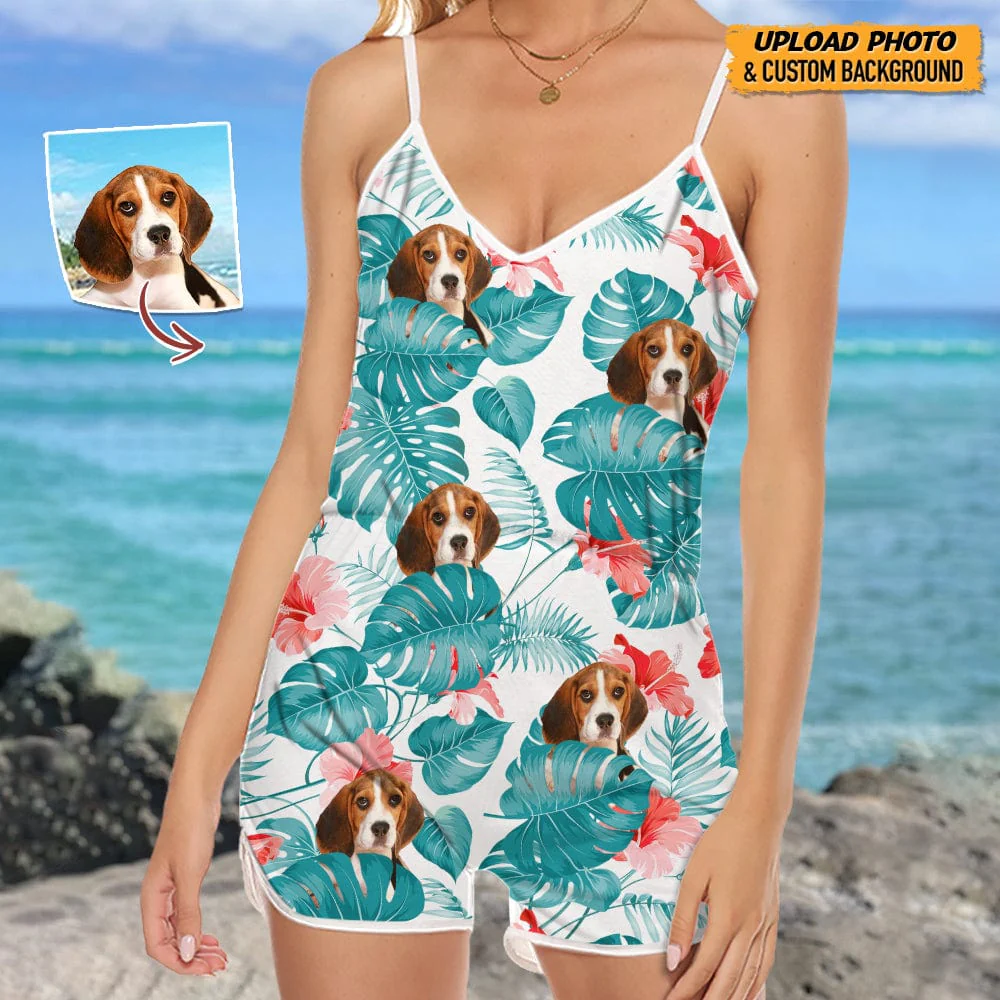 Custom Dog Photo Sleeveless Romper N304 888982 - Image 7