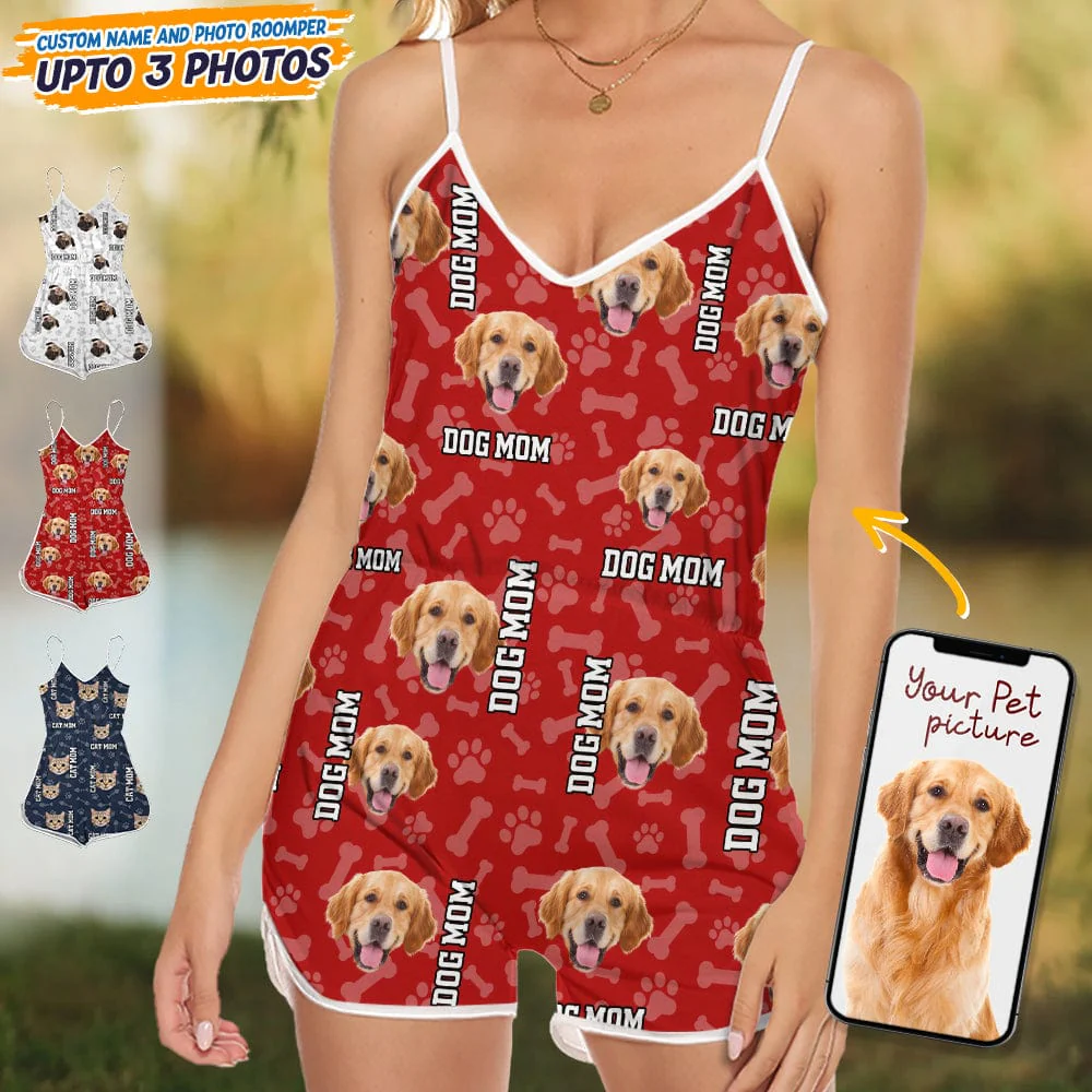 Custom Dog Photo With Accessory Pattern Sleeveless Romper TA29 888994 - Image 7