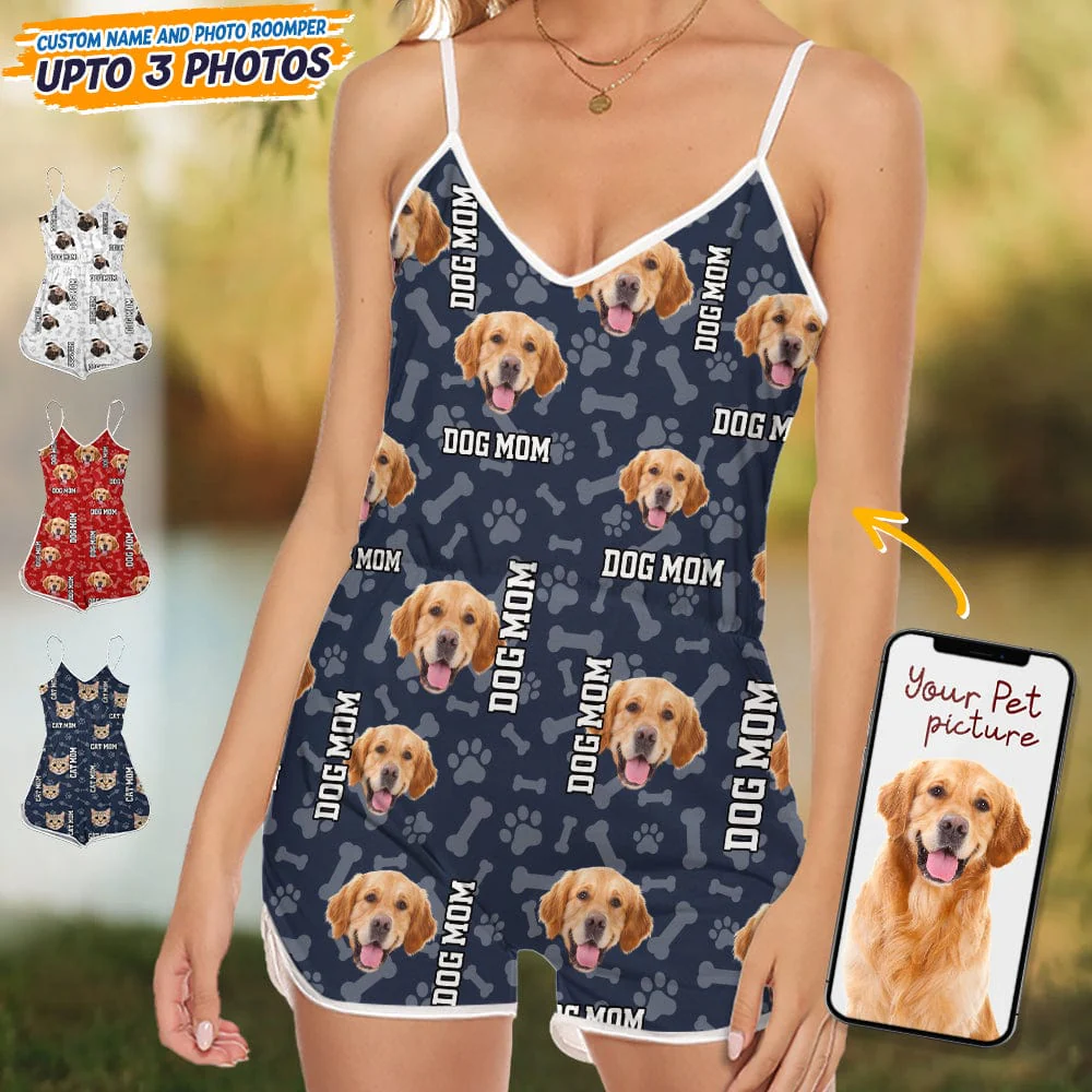 Custom Dog Photo With Accessory Pattern Sleeveless Romper TA29 888994 - Image 8
